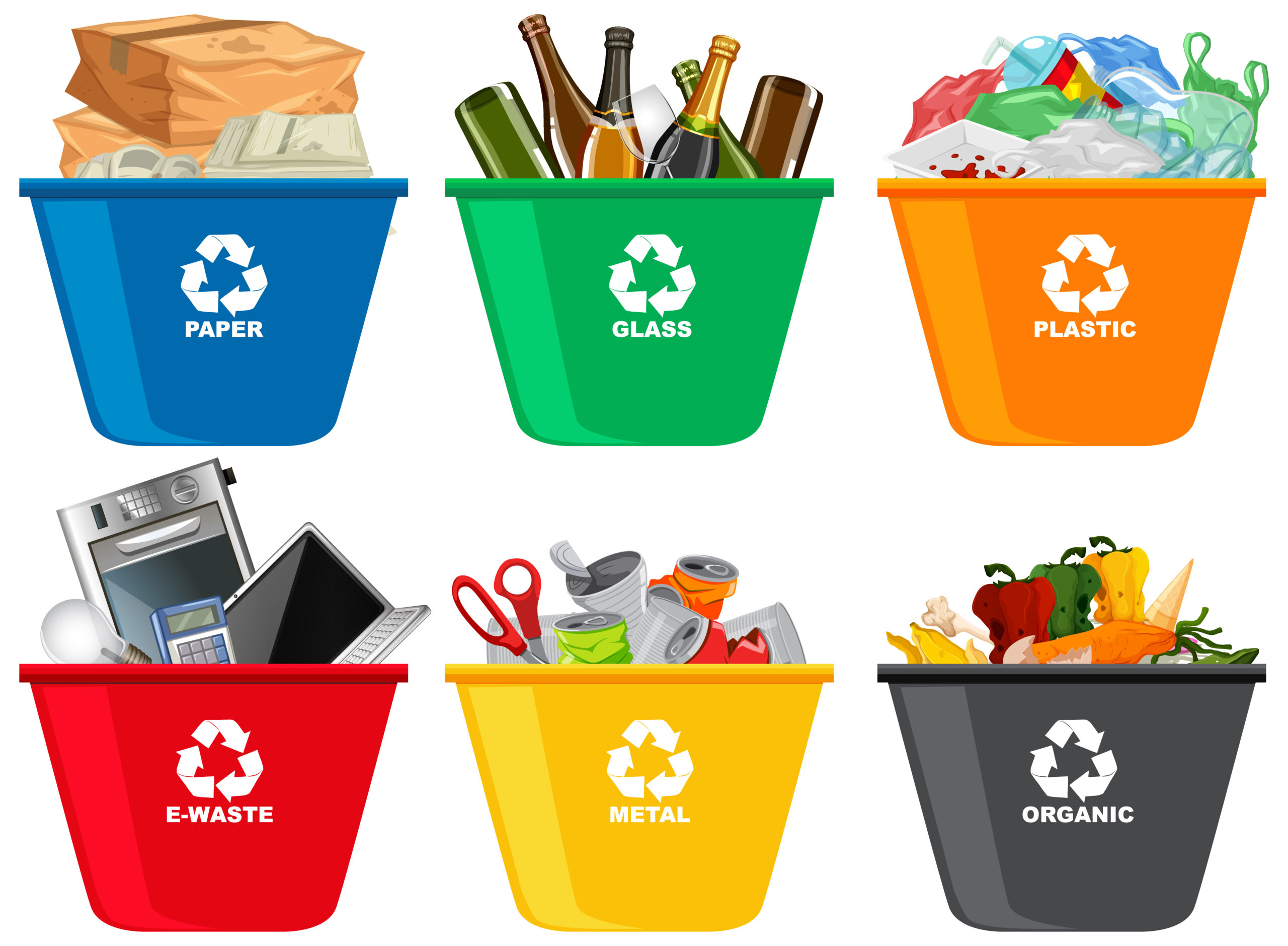 Entsorgung – Recycling-Tonnen
