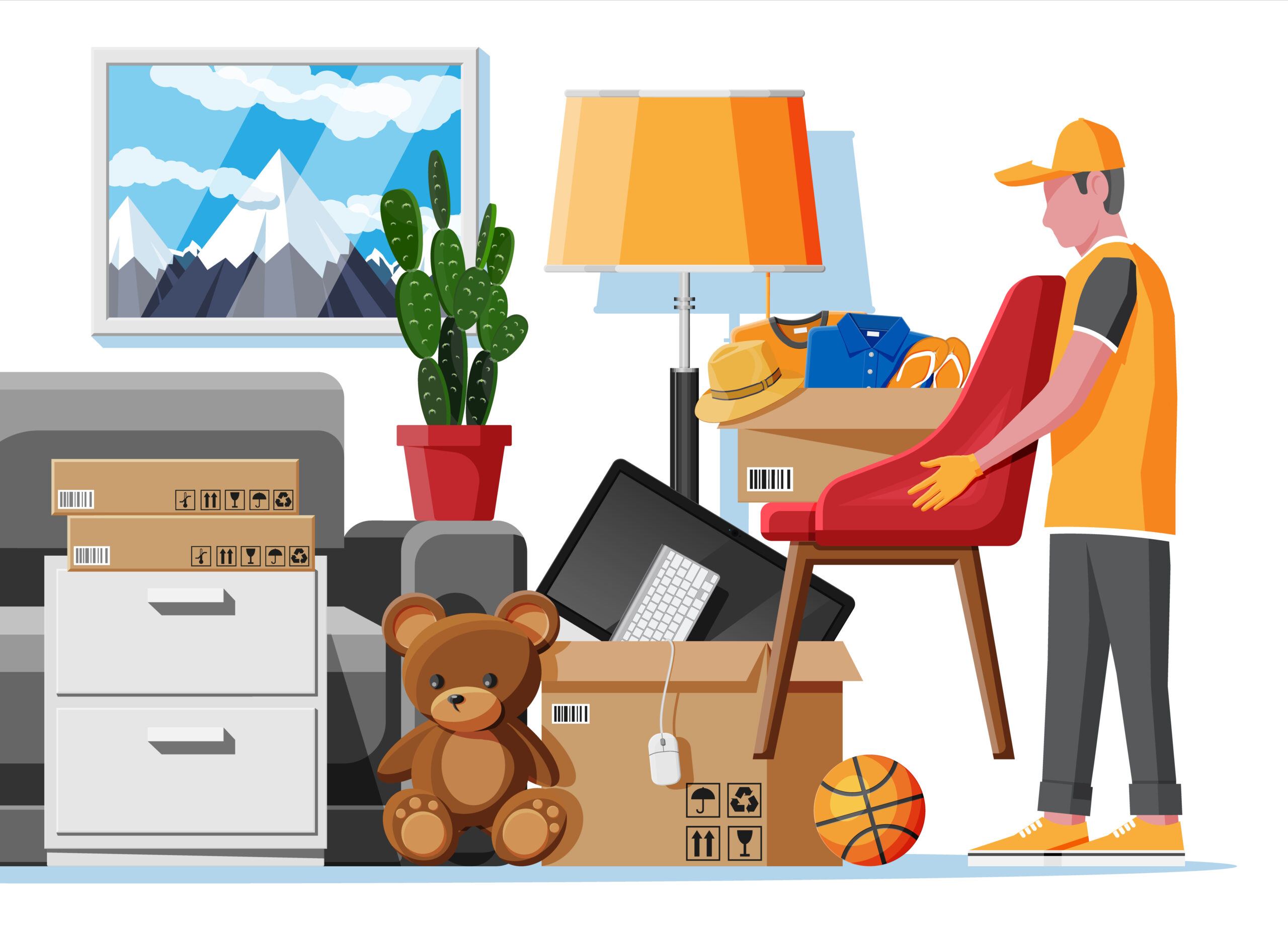 Entrümpelung – Sofa und Kartons